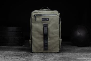 Nobull Waxed Canvas Men's Backpacks Olive | Australia (CZ8097)